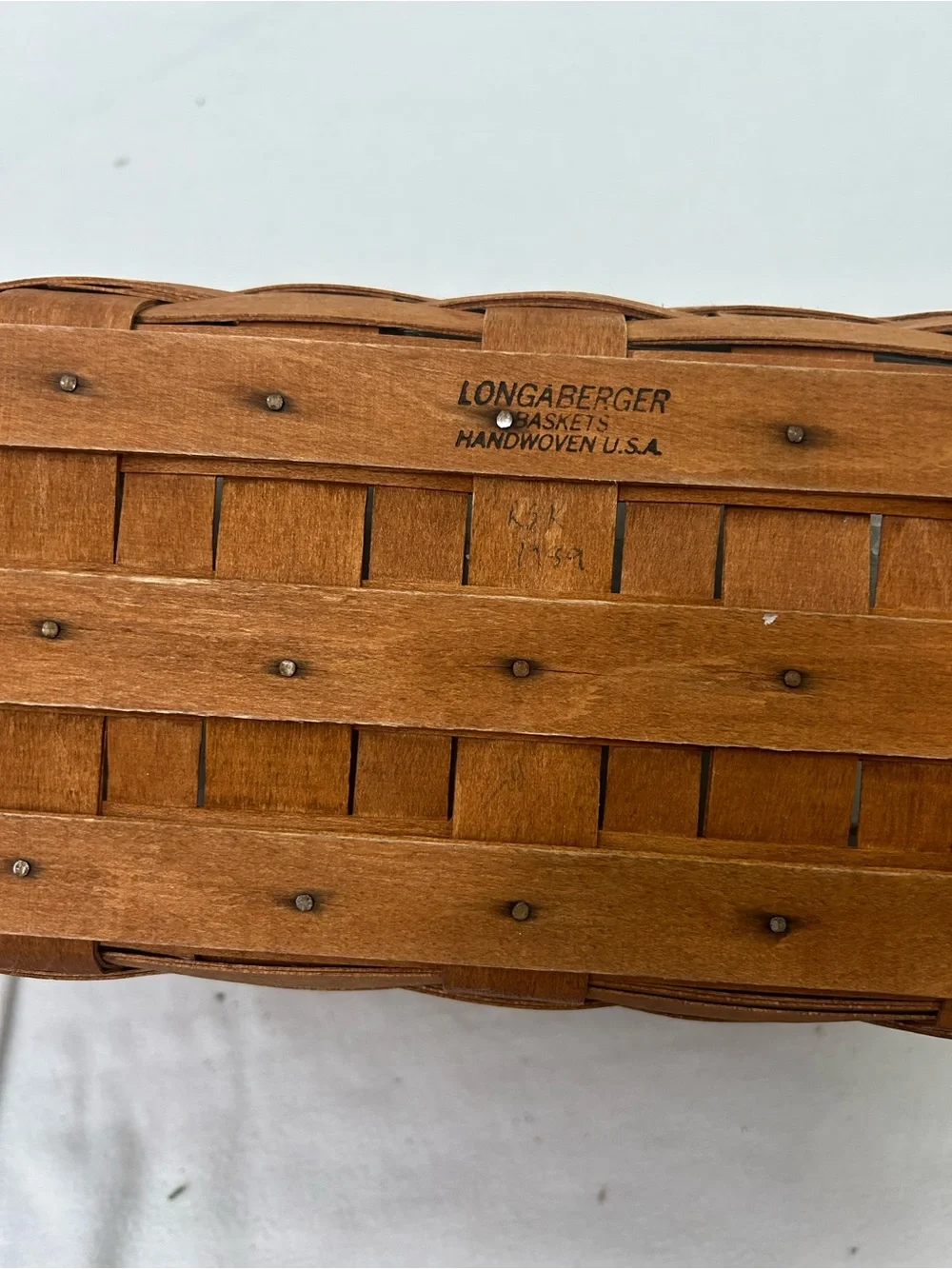 Longaberger 1989 Large Double Handle Market Basket with Protector